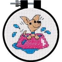 dimensions learn a craft counted x stitch perky puppy
