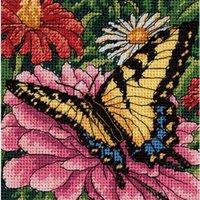Dimensions Mini Needlepoint - Butterfly On Zinnia