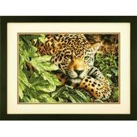 Dimensions Counted X Stitch - Gold, Leopard In Repose