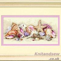 dimensions counted x stitch gold petite seashell treasure