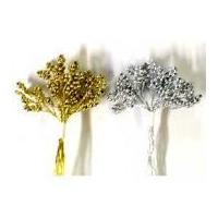 DIY Wedding Clover Leaf Beads Bunches on Stems Silver