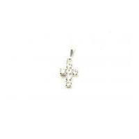 Diamante Accessories Cross 10mm x 13mm Silver