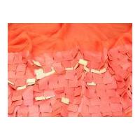 Dimensional Pleather Border Chiffon Dress Fabric Orange & Gold