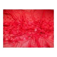 Dimensional Embroidered Border Tulle Dress Fabric Deep Red