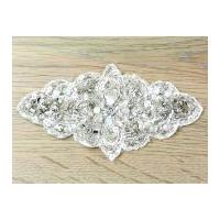 diamante crystal couture bridal lace appliques silver