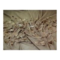Dimensional Embroidered Border Tulle Dress Fabric Mink Brown