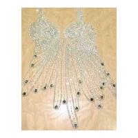 diamante crystal couture bridal lace appliques silver