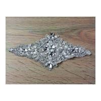 Diamante Crystal Couture Bridal Lace Appliques Silver