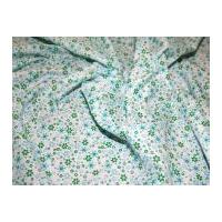 Ditsy Floral Print Polycotton Dress Fabric Green
