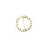 Diamante Round Buckle Silver