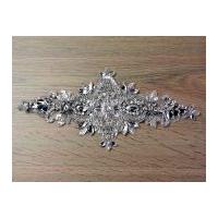 diamante crystal couture bridal lace appliques silver