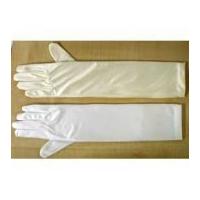 DIY Wedding Long Satin Gloves White