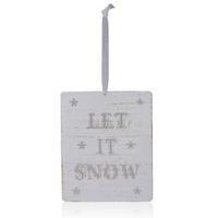 Distressed Finish White Let It Snow Tree Decoration