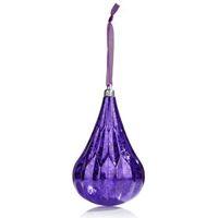 Distressed Finish Purple Pear Bauble