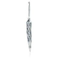Distressed Finish Silver Icicle Bauble