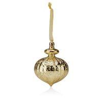 Distressed Finish Gold Classic Onion Bauble