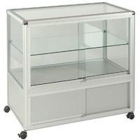 Display Cabinets Two-Third Lockable Storage Cupboard Green