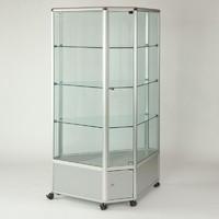 Display Cabinets with Two-Third Lockable Storage Cupboard White