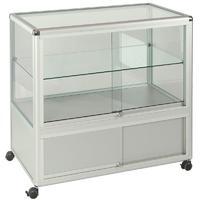 Display Cabinets Two-Third Lockable Storage Cupboard Aluminium