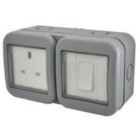 diall 13a 1 gang external socket 2 way single switch