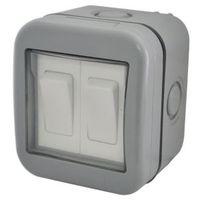 Diall 2-Gang 2-Way 10A External Double Outdoor Switch