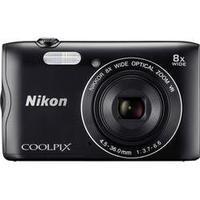 Digital camera Nikon Coolpix A-300 20.1 MPix Optical zoom: 8 x Black Wi-Fi, Bluetooth