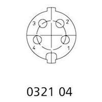 DIN connector Plug, straight Number of pins: 4 Silver Lumberg 0332 04 1 pc(s)