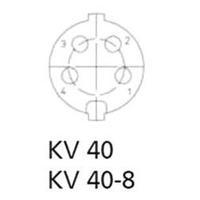 DIN connector Socket, straight Number of pins: 4 Silver Lumberg KV 40 1 pc(s)