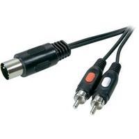 DIN connector / RCA Audio/phono Cable [1x Diode plug 5-pin (DIN) - 2x RCA plug (phono)] 1.50 m Black SpeaKa Professiona