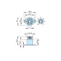 DIN connector Sleeve socket, straight pins Number of pins: 7 Silver Hirschmann MAB 7 S 1 pc(s)