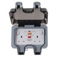 Diall 13A Grey Double Outdoor Switch