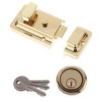 Diall 60mm Brass Effect Night Latch P-DNL-BR