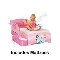 Disney Princess Toddler Bed + Shelf + Underbed Storage + Foam Mattress