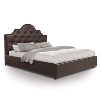 diamante luxury leather front drawer bed kingsize brown