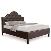 diamante luxury leather bed double brown