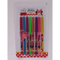 Disney Minnie Mouse Pack Of 8 Coloured Markers / Felt Pens