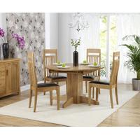 Dijon 120cm Solid Oak Round Extending Dining Table with Marino Chairs