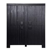 DIRK LARGE SCANDINAVIAN 4 DOOR CABINET in Black