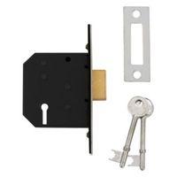 Diall 64mm Polished Chrome 3 Lever Deadlock