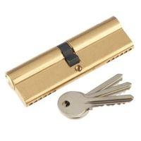Diall 100mm Brass Plated Euro Cylinder Lock