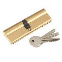 Diall 95mm Brass Plated Euro Cylinder Lock