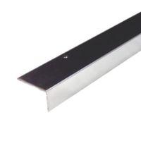 Diall Polished Aluminium & PVC Square Edge Stair Nosing (H)33mm (W)56mm (L)2m