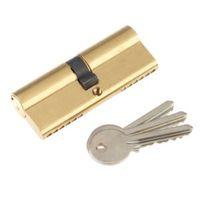Diall 80mm Brass Plated Euro Cylinder Lock