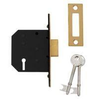 diall 64mm polished brass 3 lever deadlock