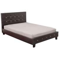 Diamante Faux Leather Bed Frame in Black