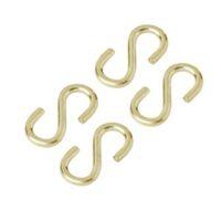 Diall Brass Plated Steel S Hook Pack of 4