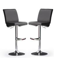 Diaz Bar Stools In Black Faux Leather in A Pair