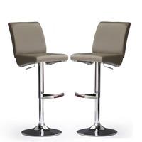 Diaz Bar Stools In Cappuccino Faux Leather in A Pair