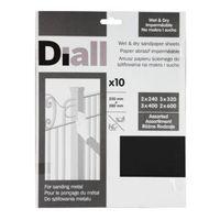 diall mixed grit assorted sandpaper sheet pack of 10