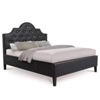 diamante luxury leather bed double black